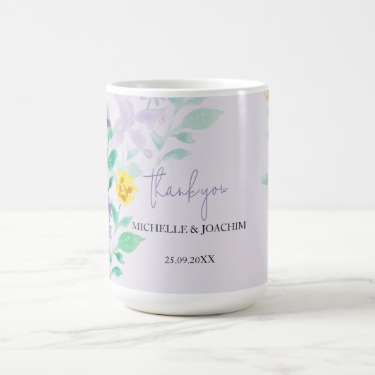 Lilac Boho Floral Watercolor Kaffeetasse (Mittel)