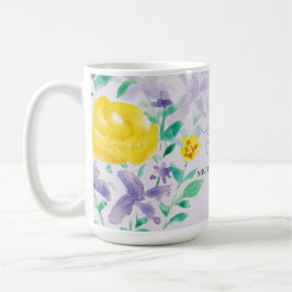 Lilac Boho Floral Watercolor Kaffeetasse