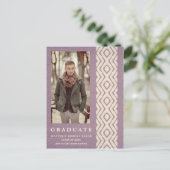 Lilac Boho Tribal Texture Foto Abschluss Ankündigungspostkarte (Stehend Vorderseite)