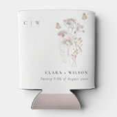 Lilac Boho Wildblume Fern Botanische Hochzeit Dosenkühler (Rückseite)