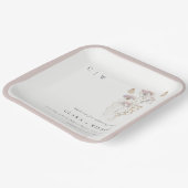 Lilac Boho Wildblume Fern Botanische Hochzeit Pappteller (Gewinkelt)