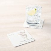 Lilac Boho Wildblume Fern Botanische Hochzeit Rechteckiger Pappuntersetzer (Vor Ort)