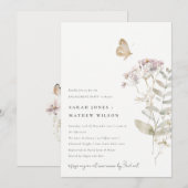 Lilac Boho Wildblume Fern Botanische Verlobung Einladung (Vorne/Hinten)