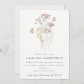 Lilac Boho Wildblume Fern Foliage Morgens nach Einladung (Vorne/Hinten)