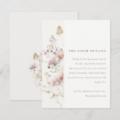 Lilac Boho Wildblume Fern Foliage Wedding Detail Begleitkarte (Vorne/Hinten)