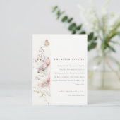 Lilac Boho Wildblume Fern Foliage Wedding Detail Begleitkarte (Stehend Vorderseite)