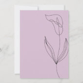 Lilac Botanical Simple Boho Baby Taufe Einladung (Rückseite)