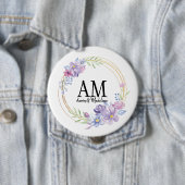 Lilac Bouquet, personalisiert Floral Monogram Button (Beispiel)