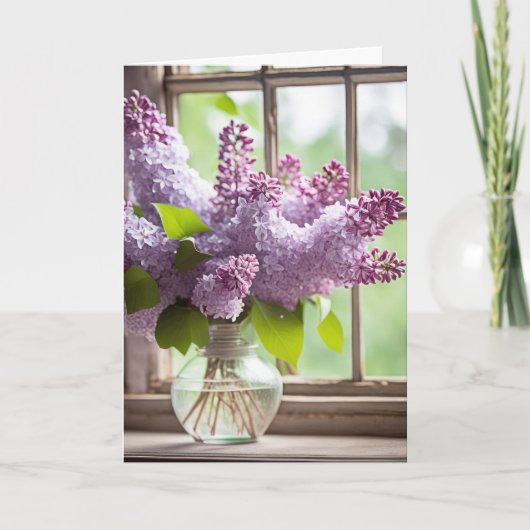 Lilac Bouquet zum Geburtstag Karte (Vorderseite)