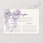 Lilac Bow Brautparty Rezept Begleitkarte (Vorderseite)