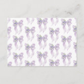 Lilac Bow Brautparty Rezept Begleitkarte (Rückseite)