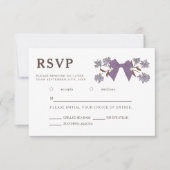 Lilac Bow Floral Wedding RSVP Meal Choice (Vorderseite)