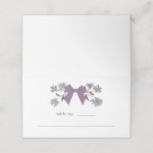 Lilac Bow Floral Wedding Tischnummer Platzkarte (Außenseite Aufgefaltet)