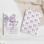 Lilac Bow Shes verbindet das Brautparty der Knoten Einladung