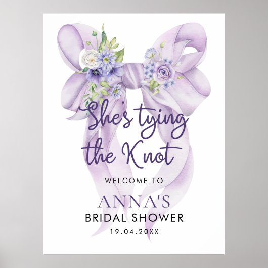Lilac Bow Sie bindet das Begrüßungszeichen von Kno Poster (Vorne)