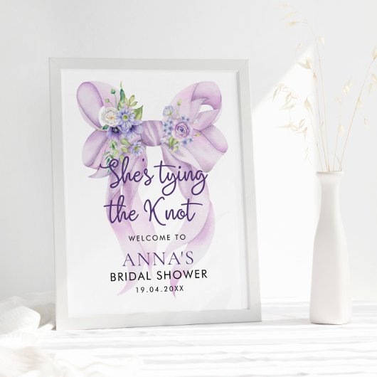 Lilac Bow Sie bindet das Begrüßungszeichen von Kno Poster