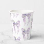 Lilac Bow Sie bindet das Brautparty des Knotens Pappbecher (Vorderseite)