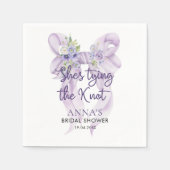 Lilac Bow Sie bindet das Brautparty des Knotens Serviette (Vorderseite)