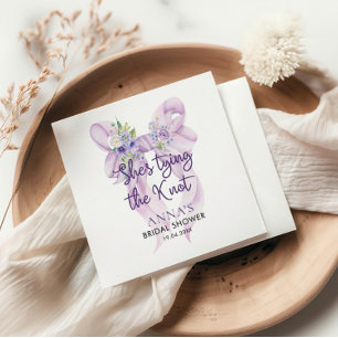 Lilac Bow Sie bindet das Brautparty des Knotens Serviette