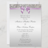 Lilac Bow - Silver Sequins große Engagement Einladung (Rückseite)