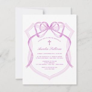 Lilac Bow Wappen Taufe Einladung