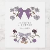Lilac Bows & Blossoms Hochzeit Weinetikett (Einzelnes Label)