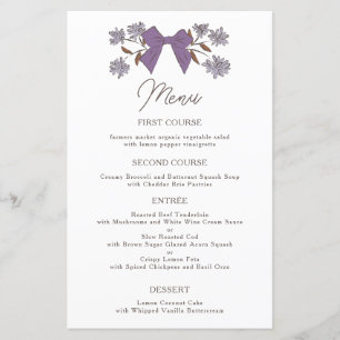 Lilac Bows Blume Wedding Dinner Menu