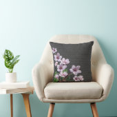 Lilac Branches Watercolor Flowers Burlap Look Kissen (Stuhl )