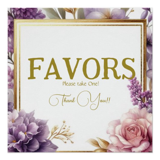 Lilac Brautparty Favoriten Zeichen Poster (Vorderseite)