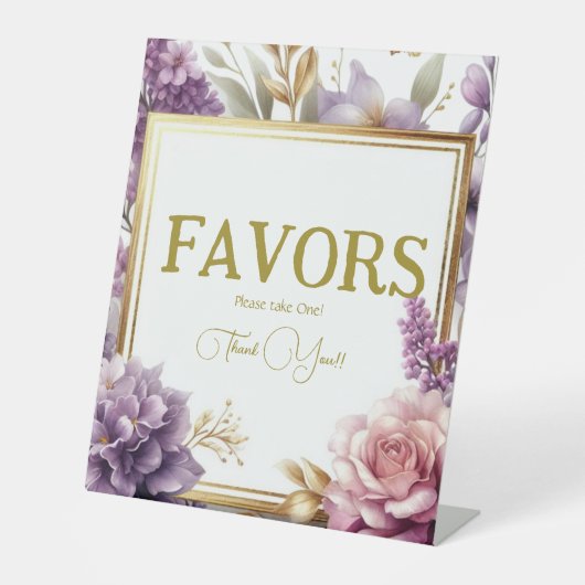 Lilac Brautparty Favoriten Zeichen Sockelschild (Vorderseite)