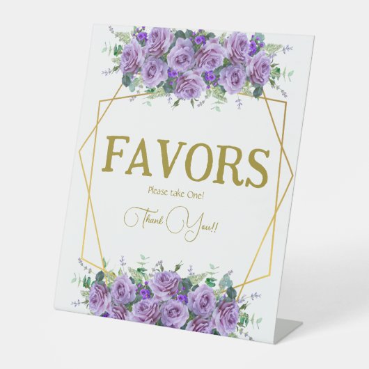 Lilac Brautparty Favoriten Zeichen Sockelschild (Vorderseite)