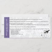Lilac Brazil Wedding Boarding Pass Einladung (Rückseite)