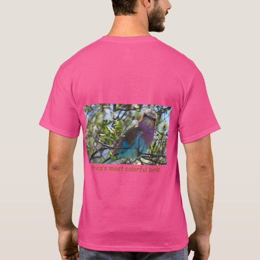 Lilac-Breasted Roller - Fliegendes Regenbogen-T-Sh T-Shirt (Rückseite)