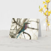 Lilac Breasted Roller Karte (Gelbe Blume)