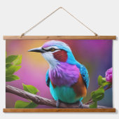 Lilac-Breasted Roller Wall Tapestry Wandteppich Mit Holzrahmen (Vorne)