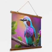 Lilac-Breasted Roller Wall Tapestry Wandteppich Mit Holzrahmen (Gewinkelt)