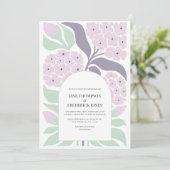 Lilac Breeze Floral Modern Spring Wedding Einladung (Stehend Vorderseite)