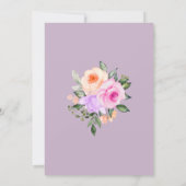 Lilac Bright Floral Pink Roses Brautparty Einladung (Rückseite)