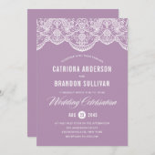 Lilac Brocade Lace Wedding Einladung II (Vorne/Hinten)