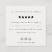 Lilac Brush Stoß Monogram Review Request Logo Quadratische Visitenkarte (Rückseite)