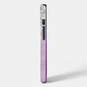 Lilac Brushed Metal Silver Glitzer Monogram Case-Mate iPhone Hülle (Rückseite / Links)