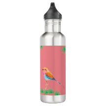 Lilac Brust Roller Bird Water Flasche