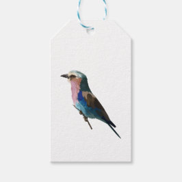 Lilac brüste Roller-Vogel. Designelement Geschenkanhänger
