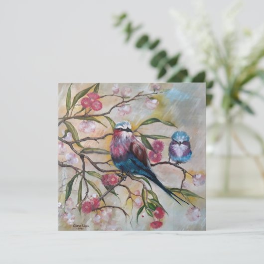 Lilac-Brustwalze mit Baby (Stehend Vorderseite)