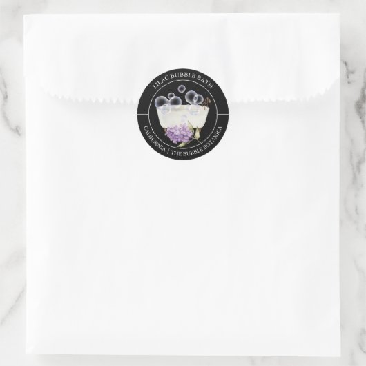 Lilac Bubble Bath-Label Runder Aufkleber (Tasche)