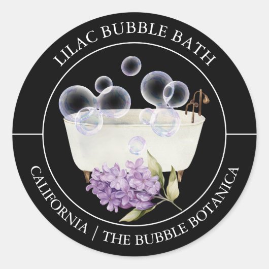 Lilac Bubble Bath-Label Runder Aufkleber (Vorderseite)