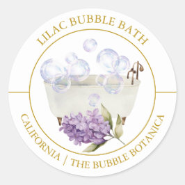Lilac Bubble Bath-Label Runder Aufkleber