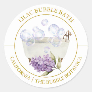 Lilac Bubble Bath-Label Runder Aufkleber