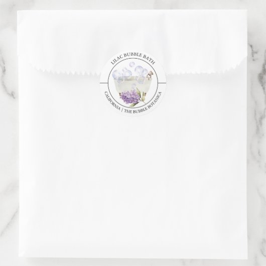 Lilac Bubble Bath-Label Runder Aufkleber (Tasche)
