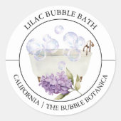 Lilac Bubble Bath-Label Runder Aufkleber (Vorderseite)